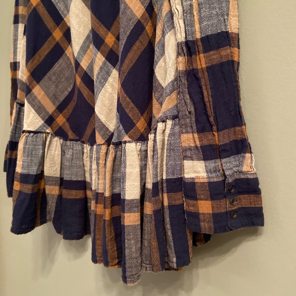 Free People Peppy in Plaid Button Up Blouse, Size XS - Picture 7 of 13